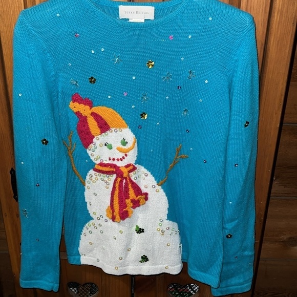 Susan Bristol Snowman Sweater S - Picture 1 of 5